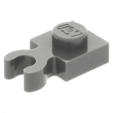 LEGO lapos elem 1x1 fogóval, sötétszürke (4085d)
